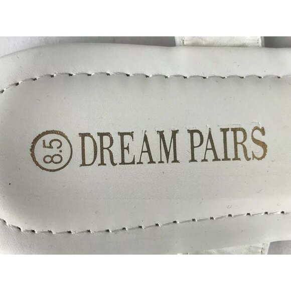 Dream Pairs Womens White Manmade T Strap Sparkly Flat Slingback Sandal Size 8.5 - Picture 8 of 10